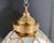 Art Deco Style Globe Milk Glass & Brass Chandelier, Pendant or Lantern, a Pair For Sale In New York - Image 6 of 13