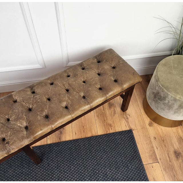 1980s Vintage Italian Walnut Bench, 1980s For Sale - Image 5 of 8