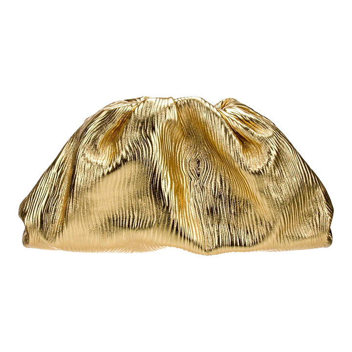 2019 Bottega Veneta Pouch Gold Oro Oversized Large Bark Leather