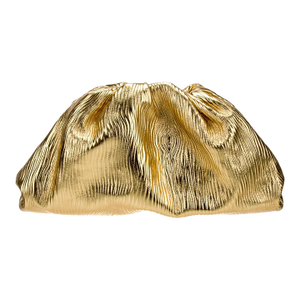 2019 Bottega Veneta Pouch Gold Oro Oversized Large Bark Leather Clutch