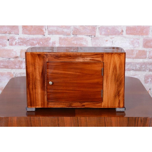 Art Deco Table Clock in Walnut, Czech, 1920s For Sale - Image 6 of 11