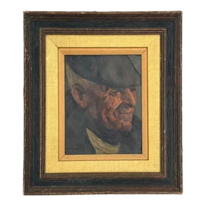 Vintage Boho Portrait of Man Oil Painting on Canvas
