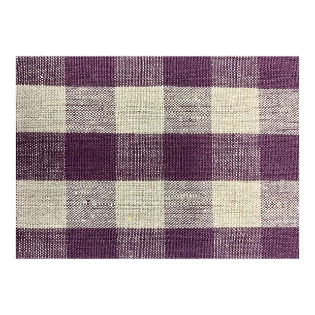 Plum Textiles Wales Check Fig Linen For Sale