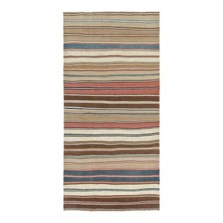 Vintage Shahsavan Persian Kilim Runner With Polychromatic Stripes - Rug & Kilim For Sale