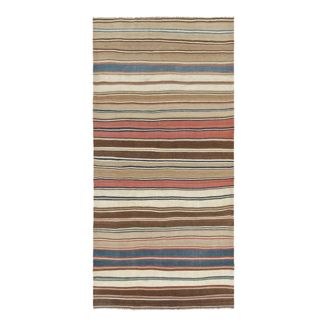 Vintage Shahsavan Persian Kilim Runner With Polychromatic Stripes - Rug & Kilim For Sale