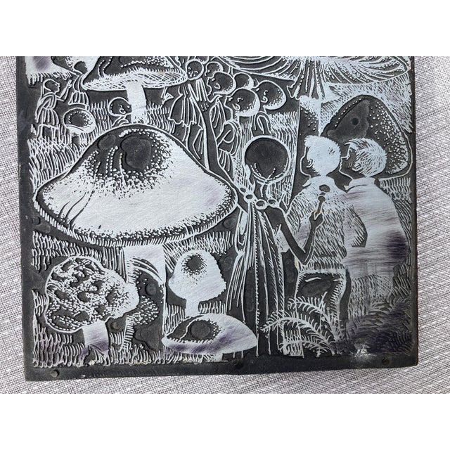 Silver Mid Century Mushroom Printing Plate Block For Sale - Image 8 of 12