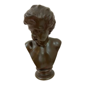 F. Barbedienne Foundry Bronze Bust of a Youth