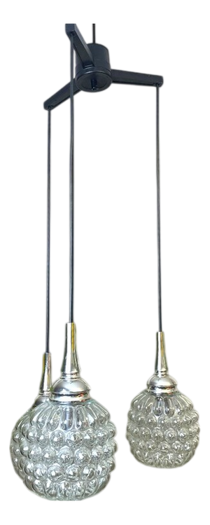 Mid-Century Modern Bubble Glass Cascading Chandelier, 1970s