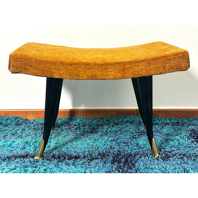 Black Mid-Century Modern Italian Stool, 1950s For Sale - Image 8 of 10