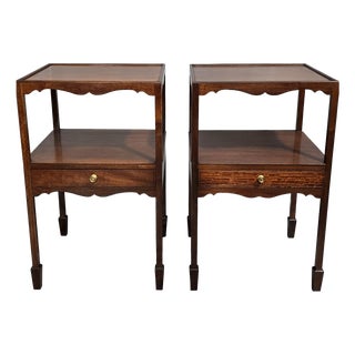 Vintage Regency Bedside Tables in Mahogany, 1920, Set of 2 For Sale