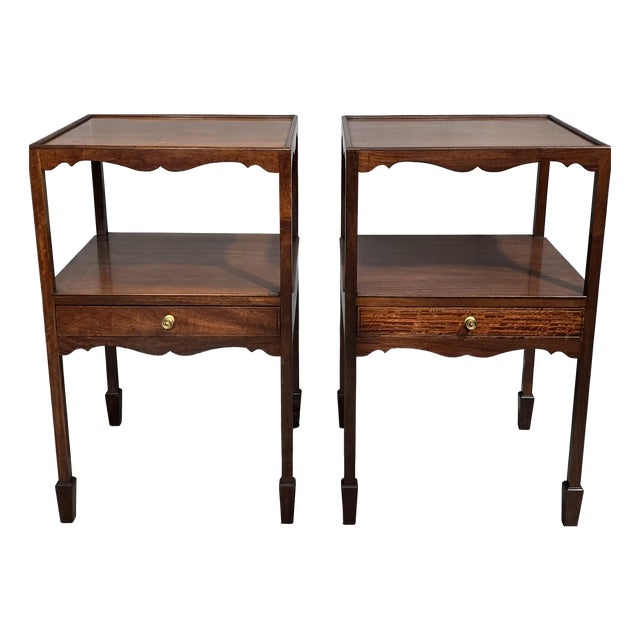 Vintage Regency Bedside Tables in Mahogany, 1920, Set of 2 For Sale