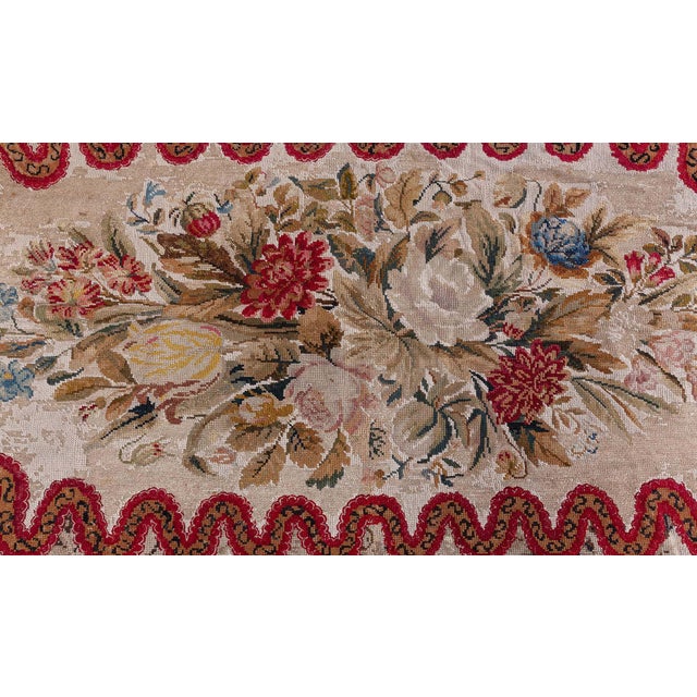 Antique 19th Century European Needlepoint Rug For Sale - Image 4 of 9