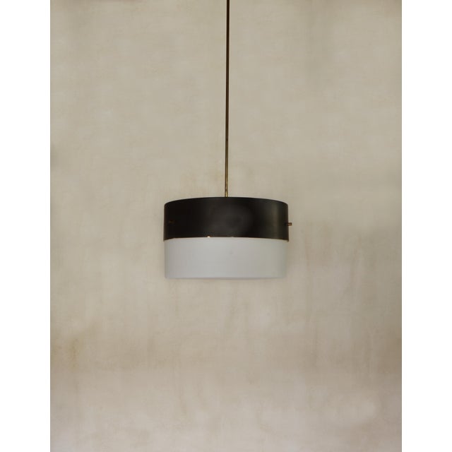 Brass and Glass Pendant Lamp For Sale - Image 4 of 4