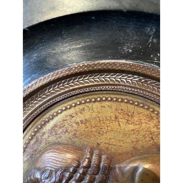 Antique Jean-Jacques Rousseau Bronze Relief Medallion Wall Plaque For Sale - Image 11 of 15