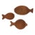 Vintage Coastal Hand Carved Wood Fish Serving Bowls Dishes Set of 3 For Sale