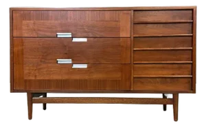 1960s Refinished American of Martinsville Walnut Dresser