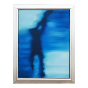 2003 "Tense" Contemporary Modern Monochromatic Blue Abstract Color Field Painting by Cheryl Kelley
