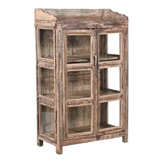 Vintage Anglo-Indian Painted Teakwood Small Bookcase For Sale