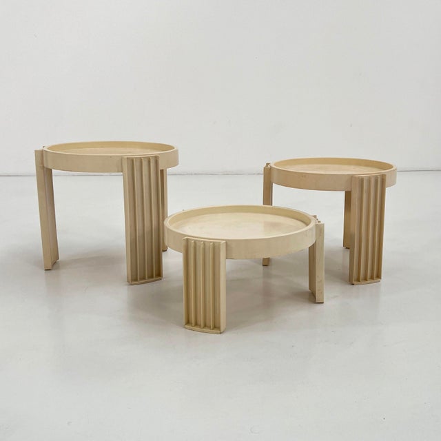 Vintage Marema Nesting Tables by Gianfranco Frattini for Cassina, 1960s, Set of 3, in Good conditions. Designed 1960 to...