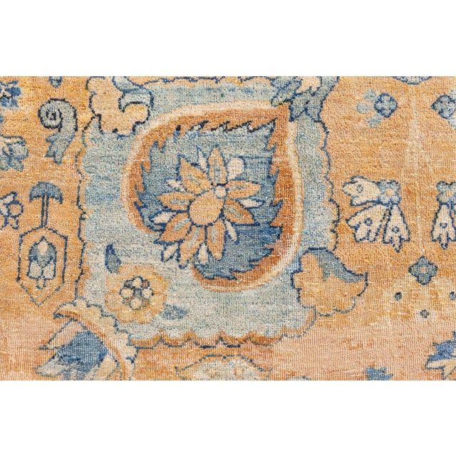 Authentic 19th Century Persian Kirman Handmade Wool Carpet For Sale - Image 9 of 9