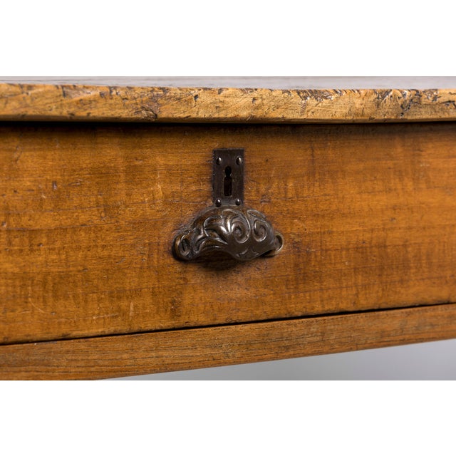 Early 19th Century French Provincial Fruitwood Farmhouse Table With Two Drawers For Sale - Image 17 of 18