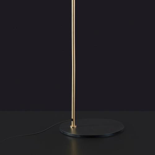 1953 Floor Lamp in Satin Gold and Black Metal by Ostuni & Forti for Oluce For Sale - Image 4 of 6