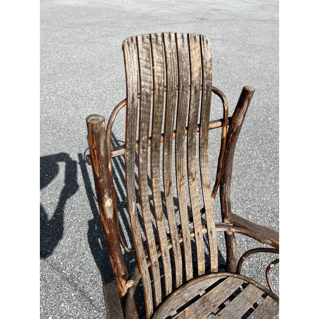 Antique Hand Made Rustic Hickory & Twig Rocking Chair For Sale - Image 11 of 12