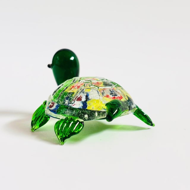 Late 20th Century Small Vintage Art Glass Turtle For Sale - Image 5 of 8