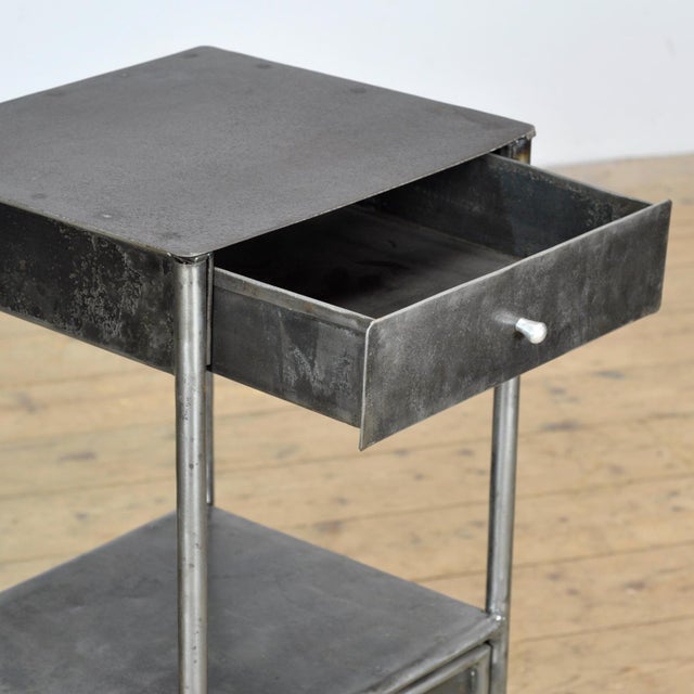 1920s Vintage Iron Nightstand, 1920 For Sale - Image 5 of 11
