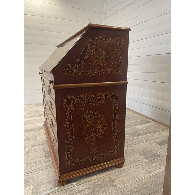 Egyptian Secretaire in Wood and Brass For Sale - Image 13 of 18