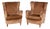 Vintage Italian Velvet Wingback Armchairs, 1960, Set of 2 For Sale