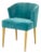 Brabbu Art Deco Style Teal Blue Velvet Upholstered Side Chair For Sale