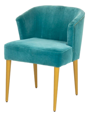 Brabbu Blue Velvet Upholstered Side Chair