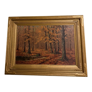 Early 20th Century Edward Robert Sitzman Framed Original Oil Painting of Autumn Scene