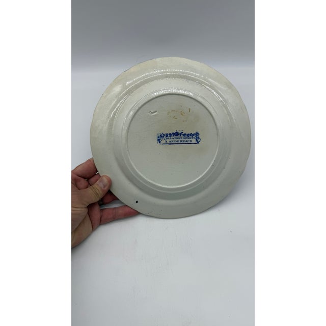 A Blue Dark Transfer Decorated Staffordshire Plate "Rue De La Port Romaine", by Enoch Woods, Circa 1830's For Sale - Image 10 of 12