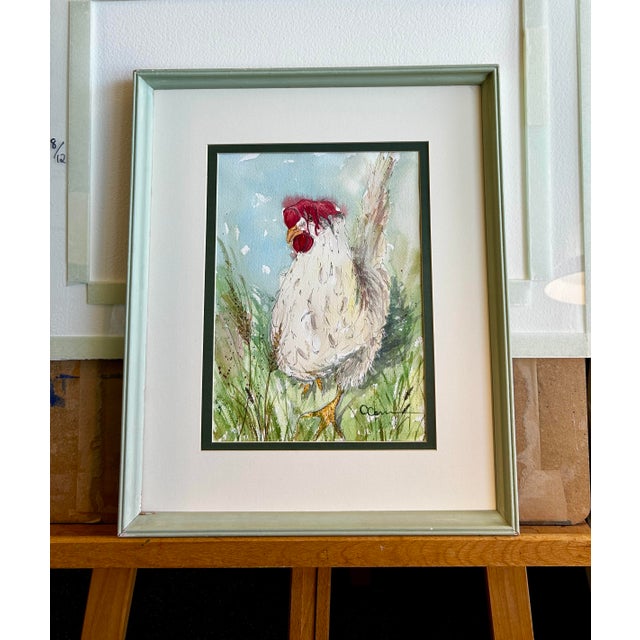 Original Watercolor Painting of “My Chicken Floppy” For Sale - Image 6 of 6