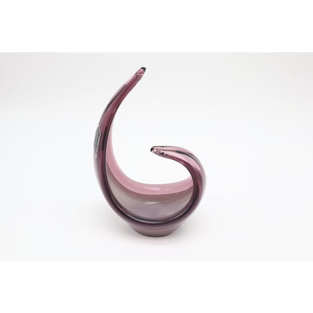 Spanish Amethyst & Opaline Sommerso Art Glass Coquille Sculpture from Viartec, 1970s, in Very Good conditions. Designed...