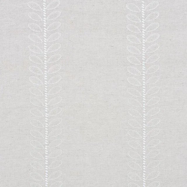 Sample - Schumacher Camile Embroidery Fabric in Natural For Sale