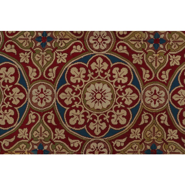 Antique French Needlepoint Rug in Red With Medallions For Sale In New York - Image 6 of 7