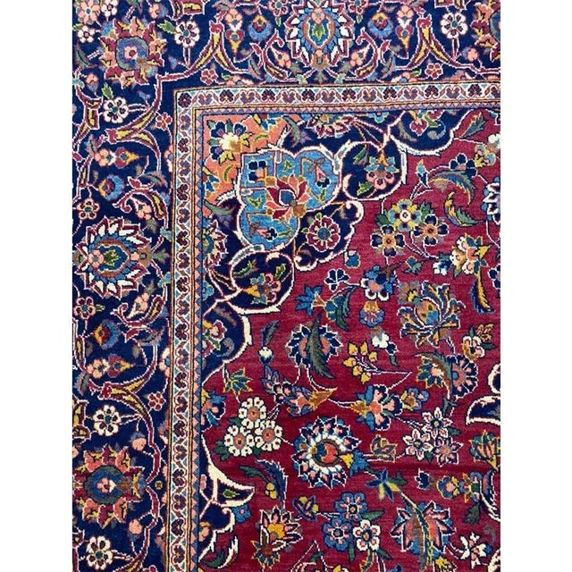 1960s Old Persian Kashan Area Rug 4’5″ X 7’0″ For Sale - Image 4 of 11