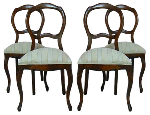 Antique Baroque Dining Chairs, Set of 4