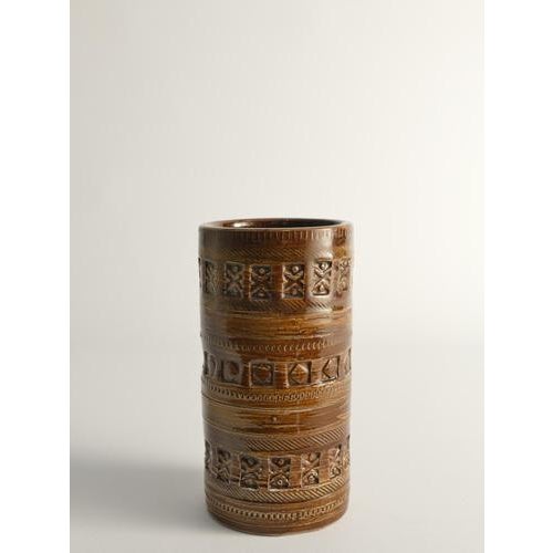 Mid-Century Modern Brown Stoneware Vase by Aldo Londi for Bitossi, Italy, 1960s For Sale - Image 6 of 11