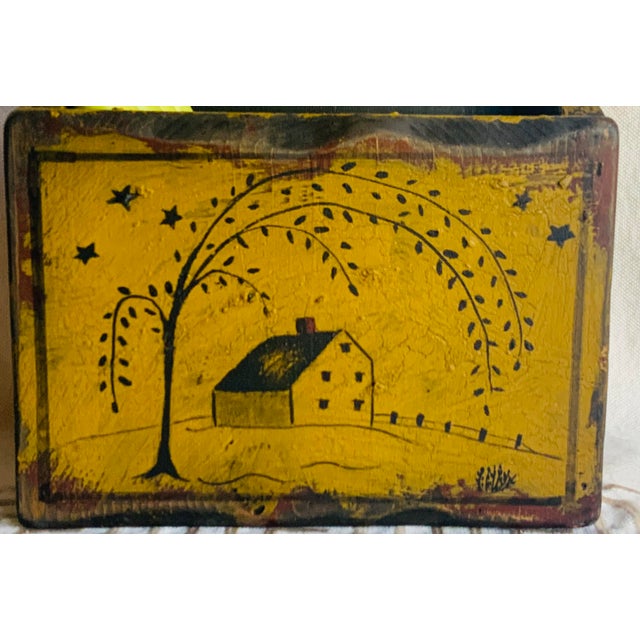 American Primitive Wooden Candle Box For Sale - Image 9 of 12