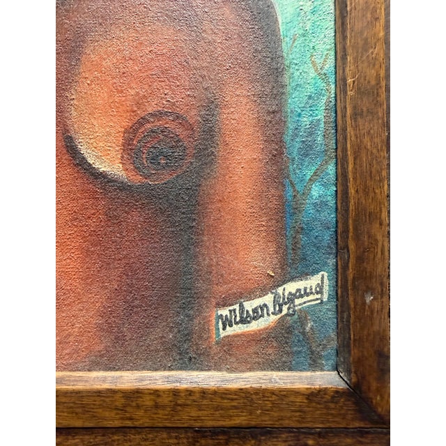 An exceptional, investment-grade mid-century original oil painting on canvas by globally renowned Haitian master Wilson...