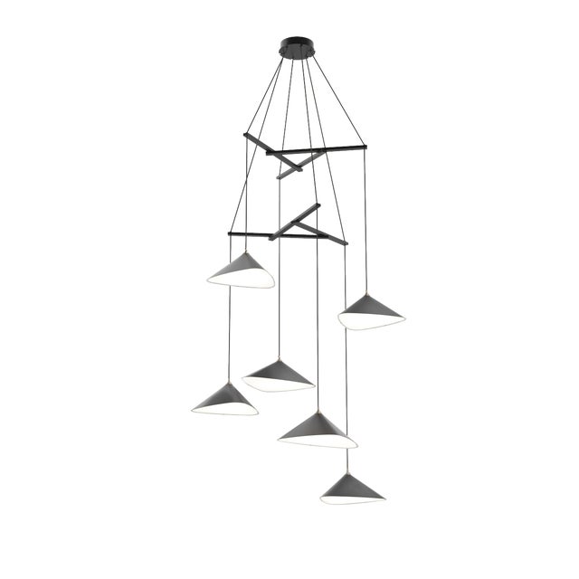 Emily V6 Group in Semi Matte Paint Pendant Light from Moss Objects For Sale - Image 10 of 10
