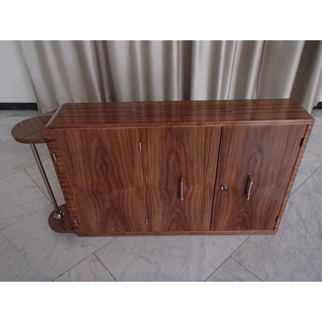 Art Deco Bar Cart with Chrome Handle For Sale - Image 14 of 14