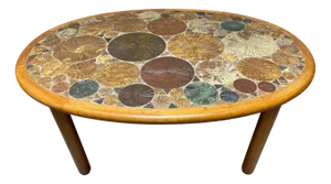 Mid-Century Danish Teak Ceramic Coffee Table by Tue Poulsen for Haslev, 1960s