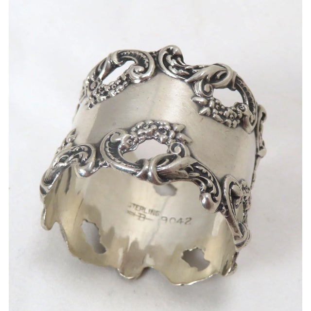 Fine Antique American Sterling Silver Rococo & Flowers Design Napkin Ring by R Blackinton & Co. For Sale - Image 13 of 13