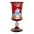 Vintage Italian Murano Hand Enameled Ruby Glass Chalice For Sale