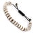 Asian Men's White Howlite & Gold Hematite Beaded Adjustable Bracelet For Sale - Image 3 of 6